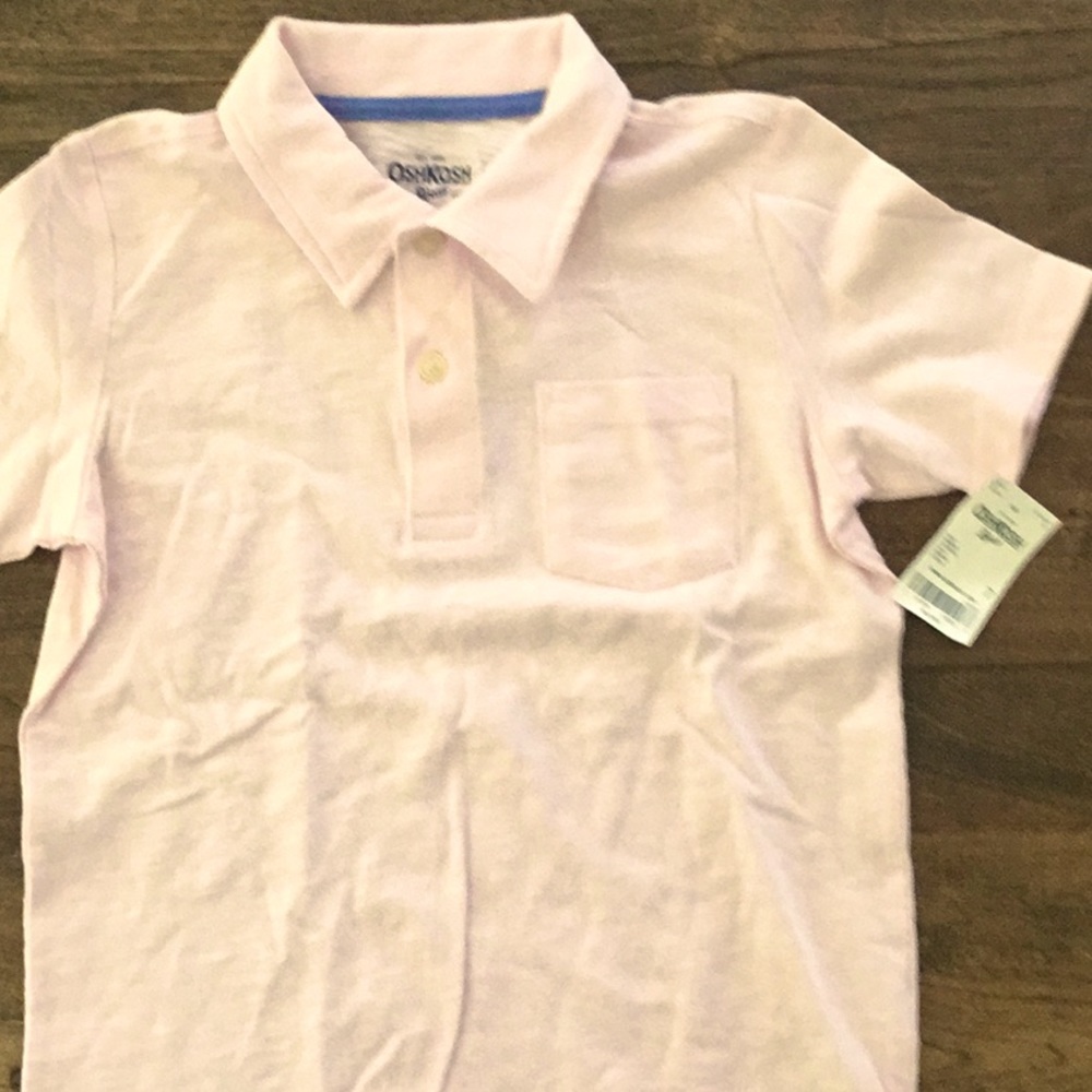 OshKosh pale pink polo tee NWT